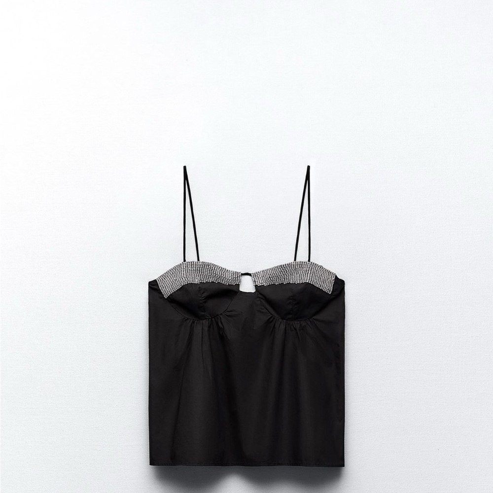 Zara rhinestone top